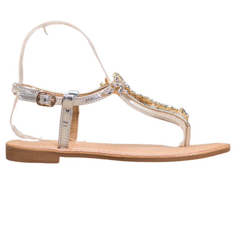 Small Swan Eleganta sandaler med cubic zirconia grå