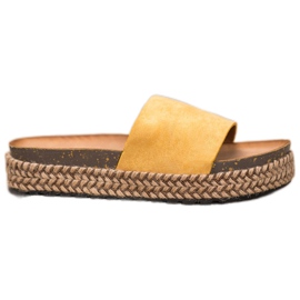 Comer Casual tofflor på plattformen gul