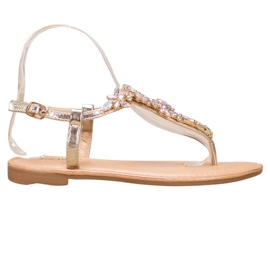 Small Swan Eleganta sandaler med cubic zirconia gul