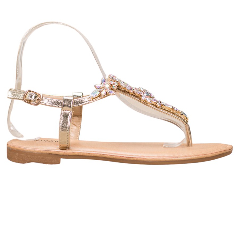 Small Swan Eleganta sandaler med cubic zirconia gul