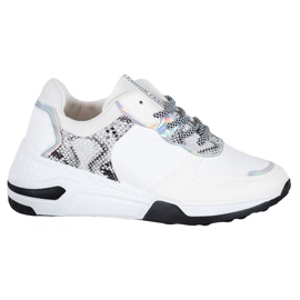 SHELOVET Snake Print Sneakers vit mångfärgad