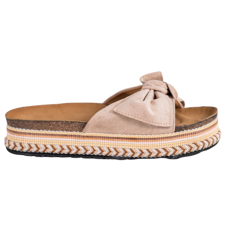 SHELOVET Trendiga tofflor på plattformen brun