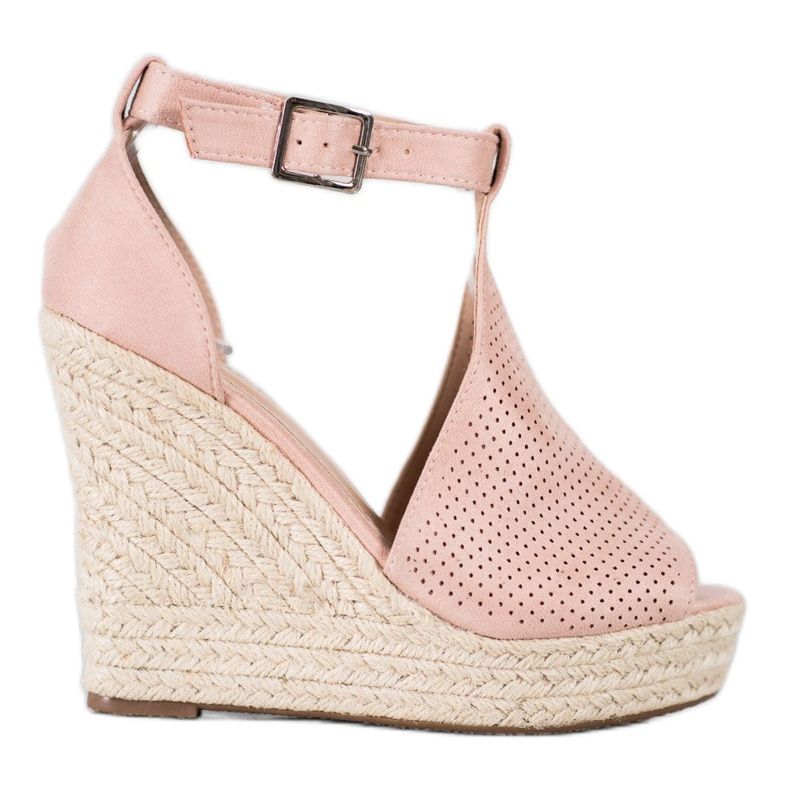 SHELOVET Sandaler med kilklack rosa