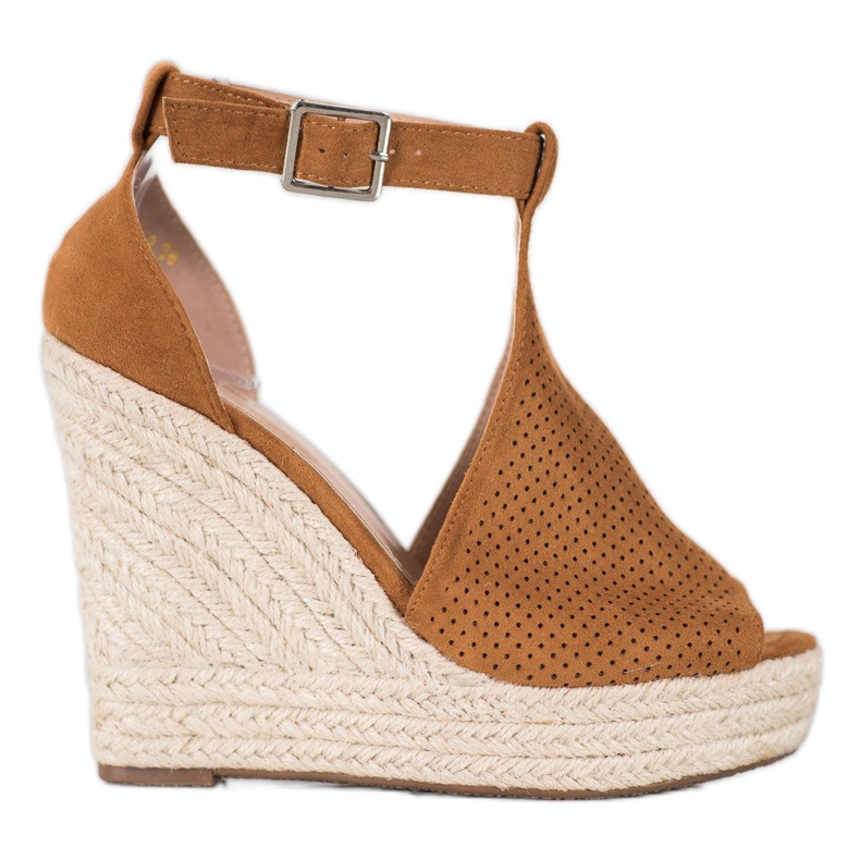 SHELOVET Sandaler med kilklack brun