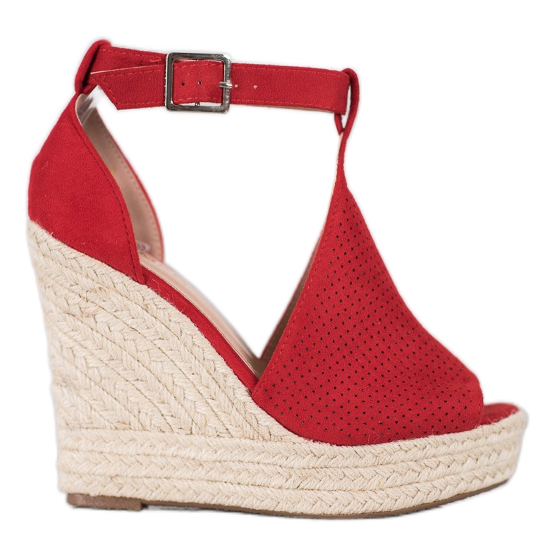 SHELOVET Sandaler med kilklack röd