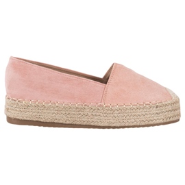 SHELOVET Espadrilles på plattformen rosa