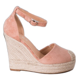 SHELOVET Snygg Espadrilles On Wedge rosa