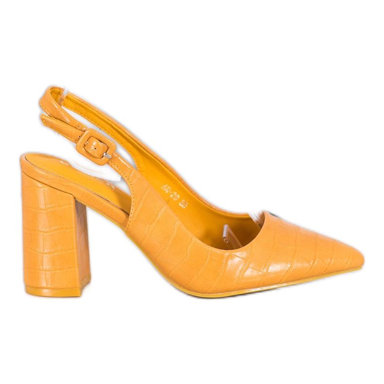 Comer Klassiska pumpar med öppen klack gul