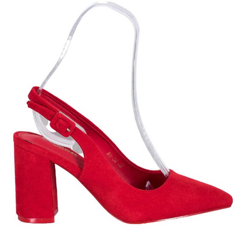 Comer Klassiska pumpar med öppen klack röd