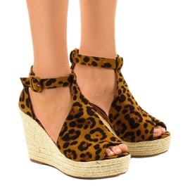 Leopard wedge sandaler espadrilles 108-11 mångfärgad