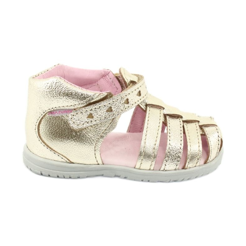 Sandaler i läder av Mazurek 245 guld gyllene