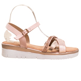 Small Swan Bekväma sandaler med cubic zirconia gul