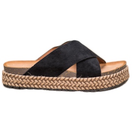 Comer Bekväma tofflor på plattformen svart