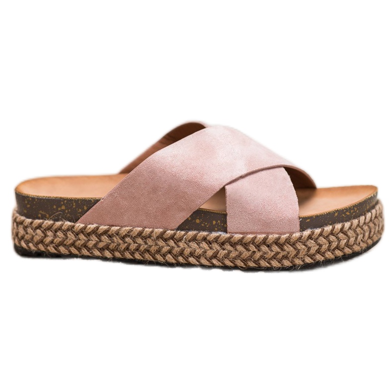 Comer Bekväma tofflor på plattformen rosa