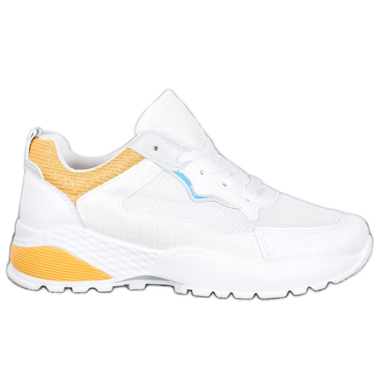 SHELOVET Sneakers med ljusa orange insatser vit