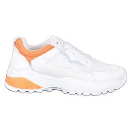 SHELOVET Sneakers Med Orange Insatser vit