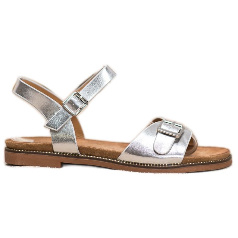 Small Swan Silver sandaler med spänne grå