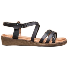 Small Swan Snygga svarta sandaler