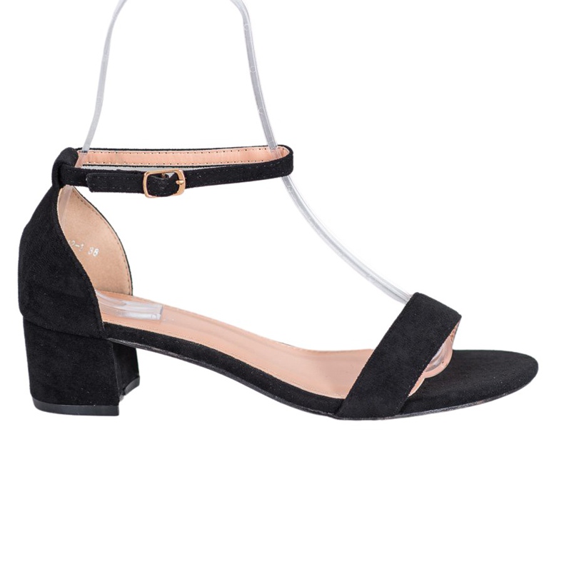 Small Swan Lågklackade sandaler svart