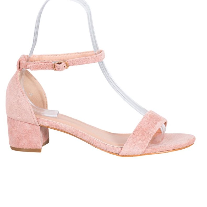 Small Swan Lågklackade sandaler rosa