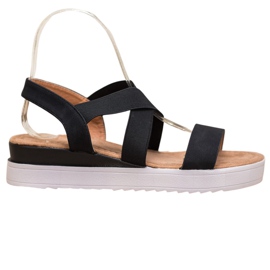 SHELOVET Svarta sandaler med elastik