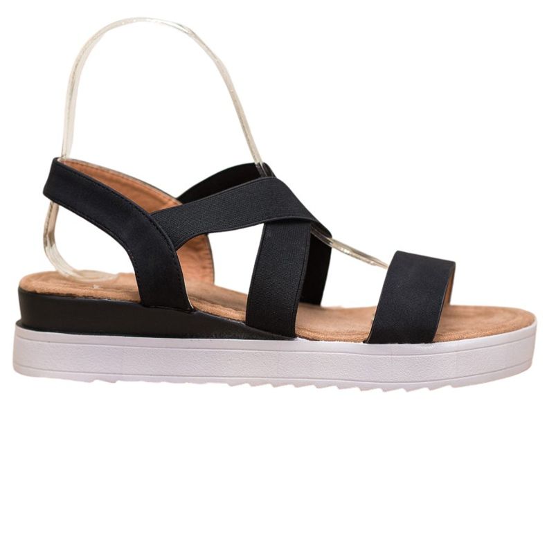 SHELOVET Svarta sandaler med elastik