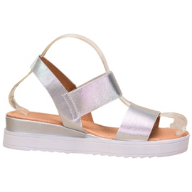 SHELOVET Silver sandaler på plattformen grå