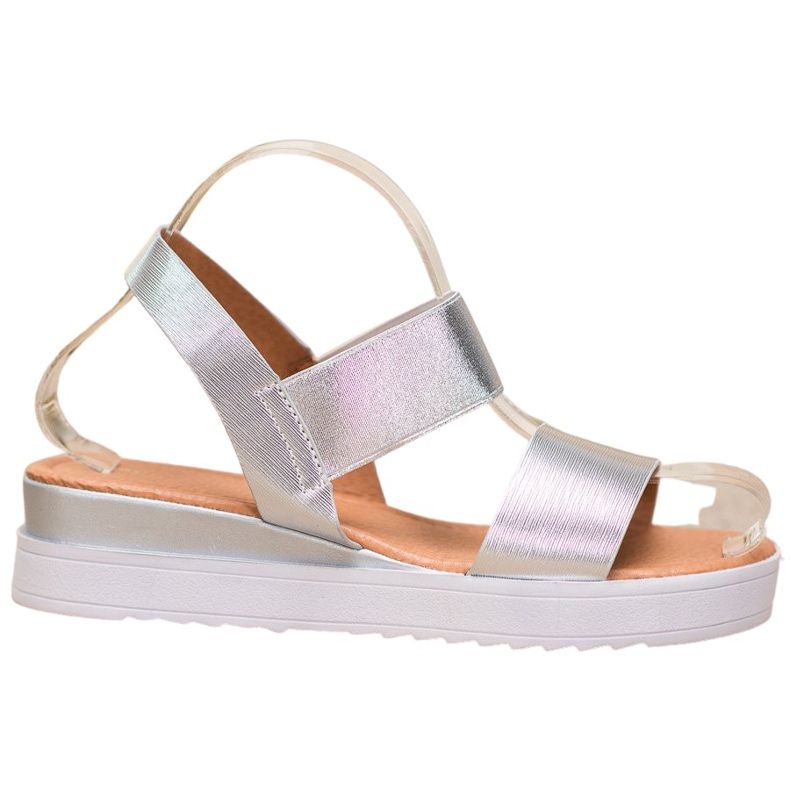 SHELOVET Silver sandaler på plattformen grå