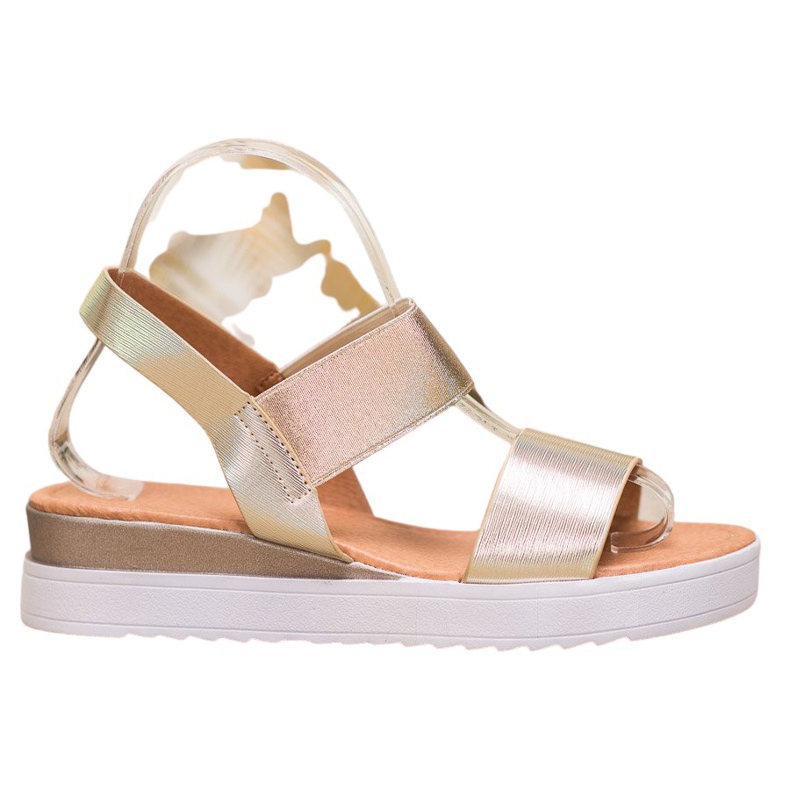 SHELOVET Gyllene sandaler på plattformen