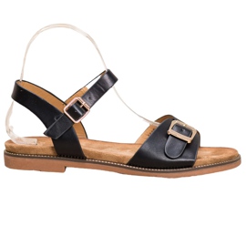 Small Swan Svarta sandaler med spänne