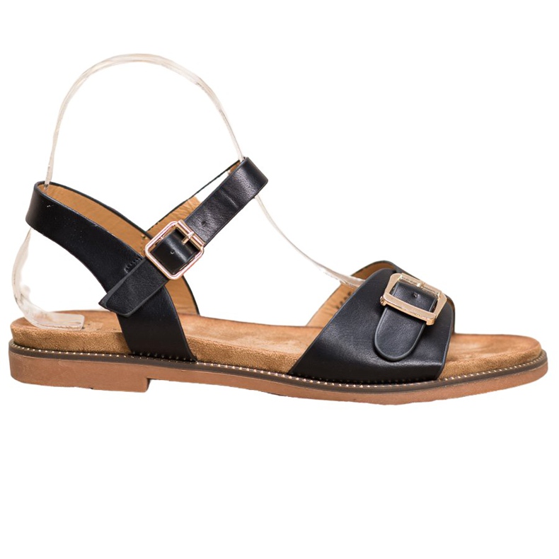 Small Swan Svarta sandaler med spänne