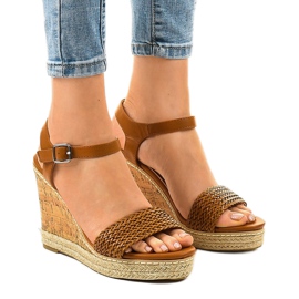 Bruna espadrillosandaler med kil 77-105