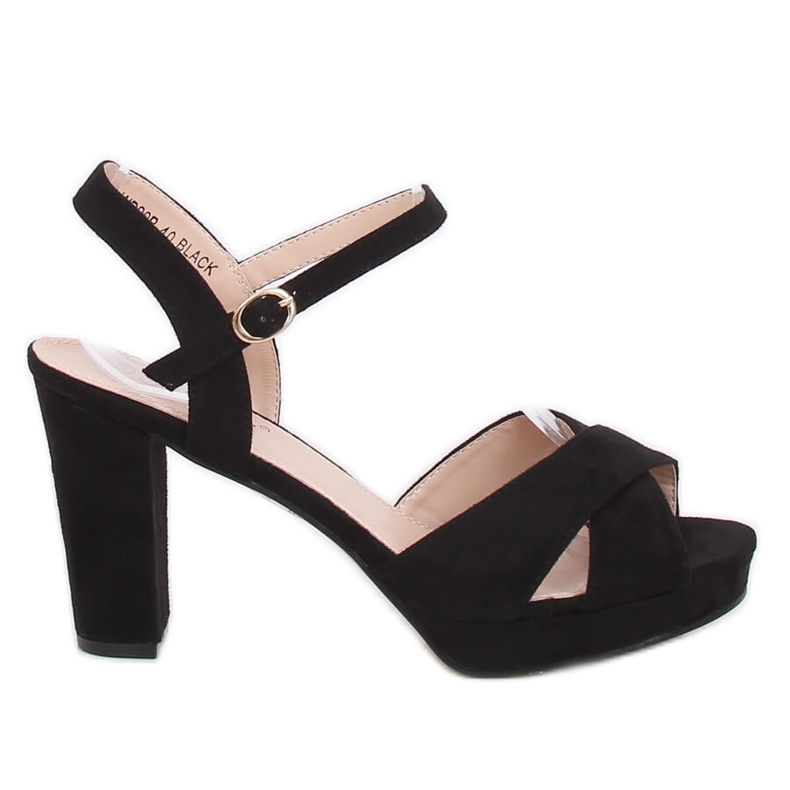 Svarta högklackade sandaler WD99P Svart