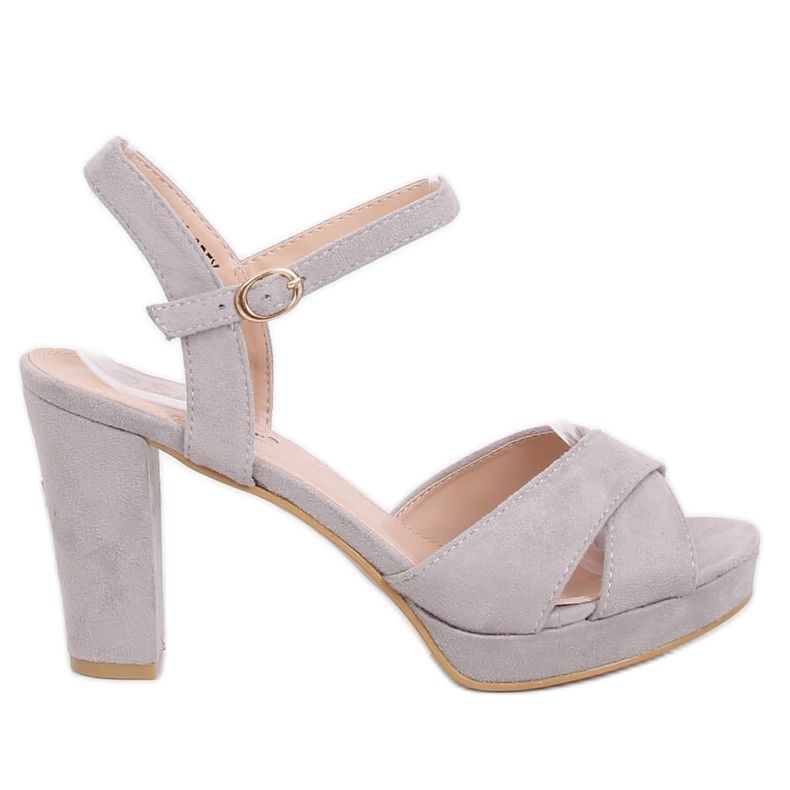 Grå högklackade sandaler WD99P Grå