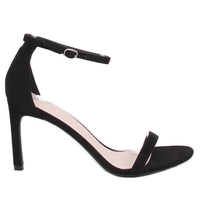 Svarta sandaler på en högklackad NF-31P Svart