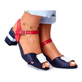 Kvinnors sandaler Maciejka Läder Marinblått 04120-17 / 00-5