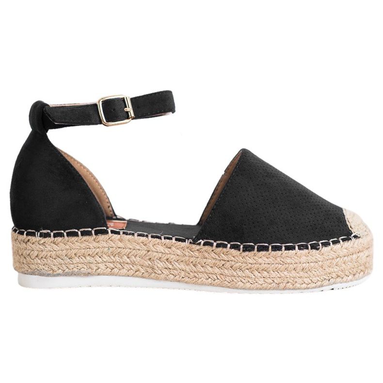SHELOVET Openwork Espadrilles svart