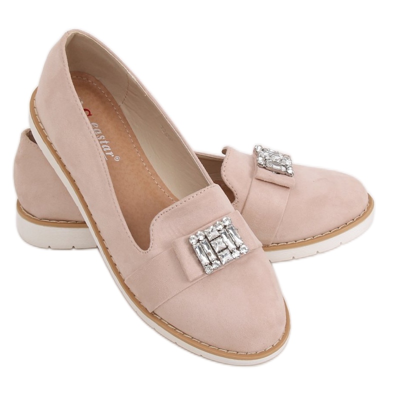 Pastellmocka beige loafers T245 Beige
