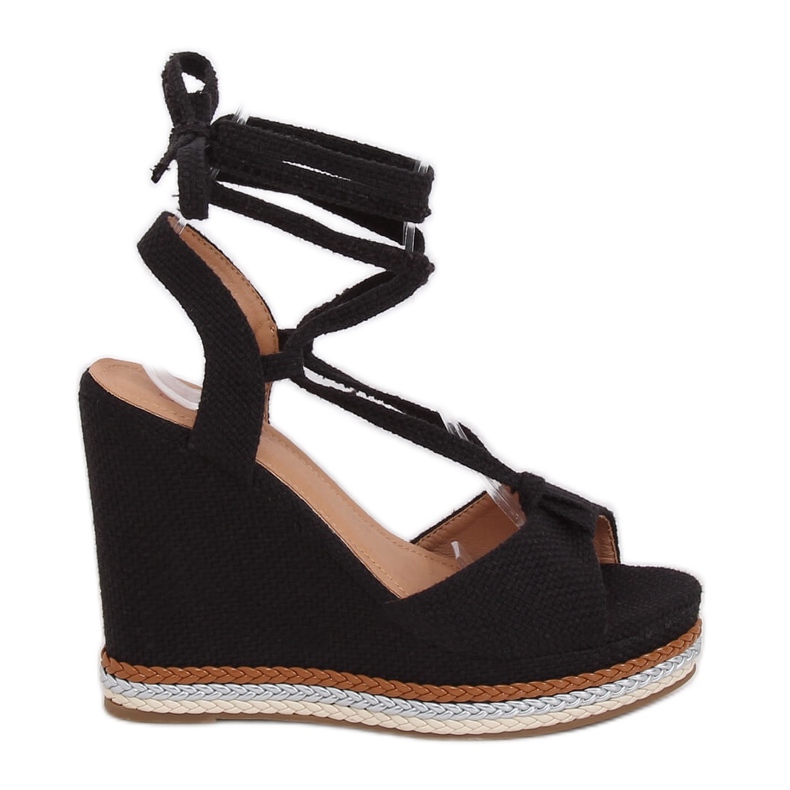 Svarta GP07 Svarta kile sandaler