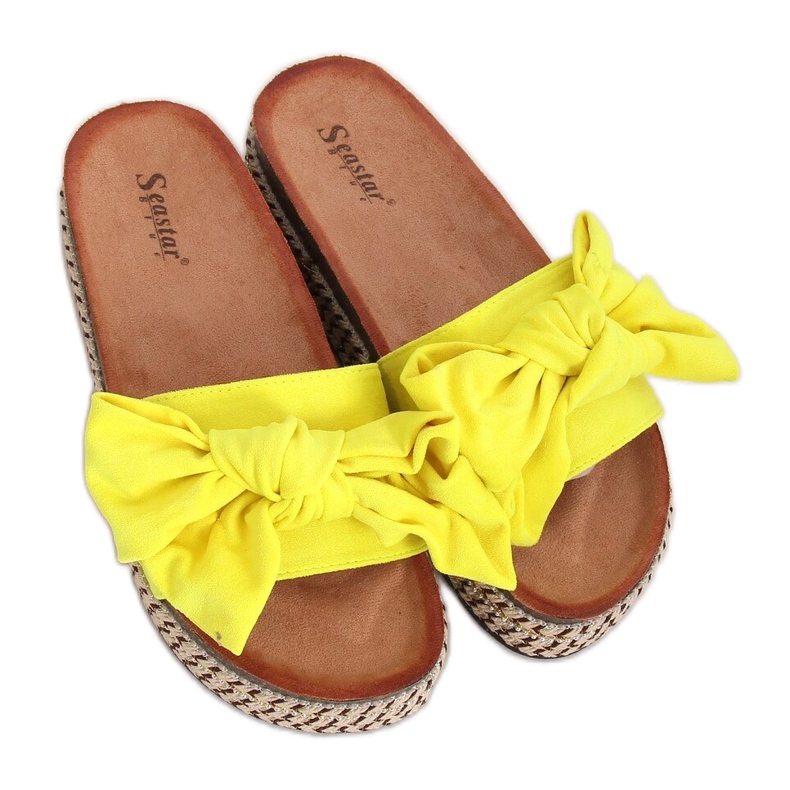 Gula CK137P Gula tofflor med hög sula