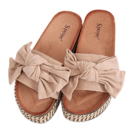 Tofflor med hög sula beige CK137P Beige