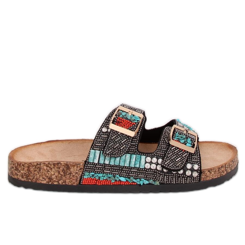 Scholki med svarta pärlor CK133P Svart mångfärgad