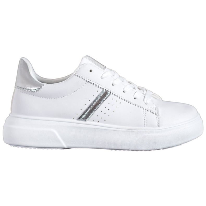Renda Sneakers med silverinsatser vit