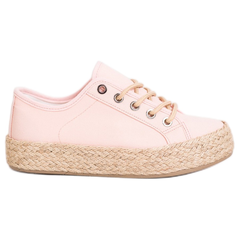 Kylie Sneakers på en halmplattform rosa