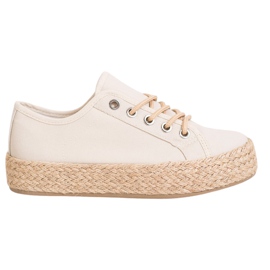 Kylie Sneakers på en halmplattform brun