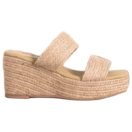 Kylie Lätta kil tofflor beige