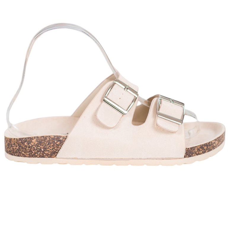 Queentina Bekväma tofflor med spänne brun