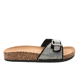 Svarta tofflor med korksula L-1032