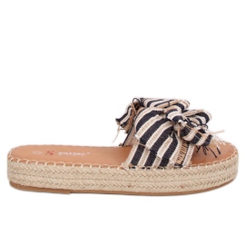 JH81P Navy espadrilles tofflor vit svart
