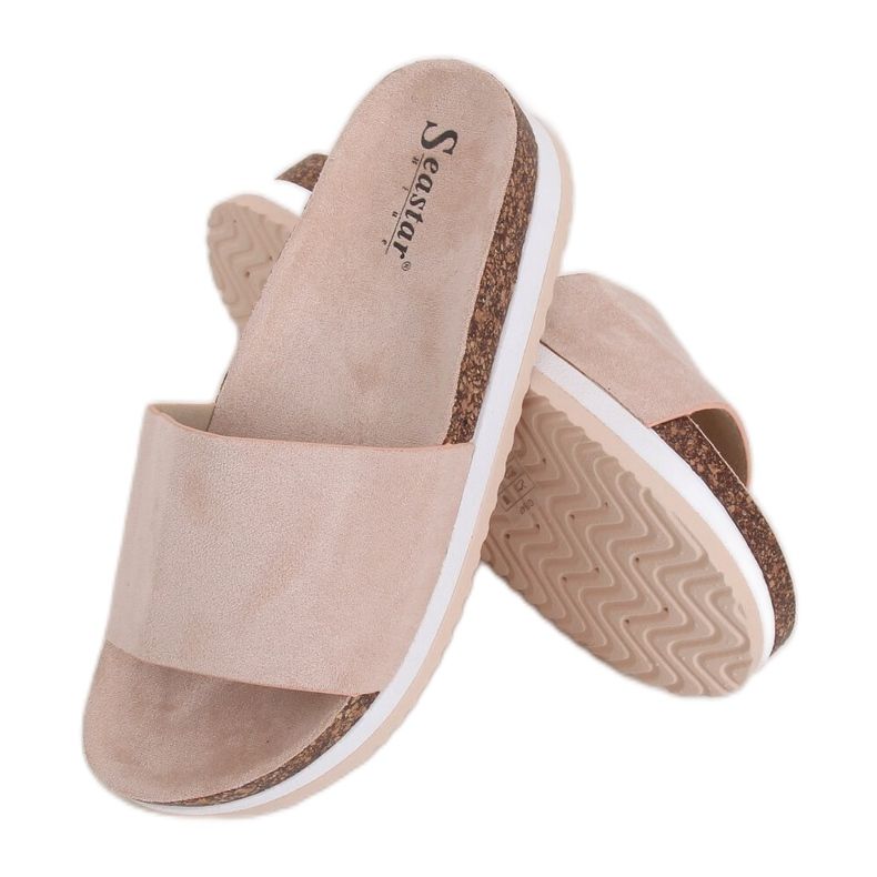 Beige tofflor för kvinnor CK184P Beige